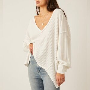 We The Free Cream V-Neck Sweater